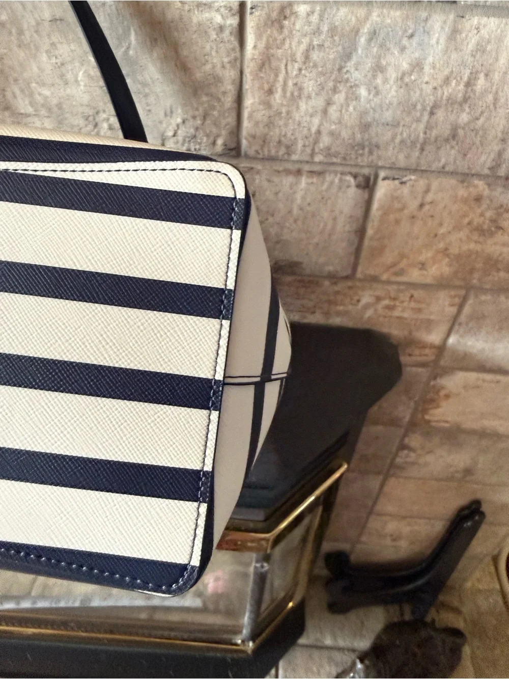 kate spade Navy and White Striped Tote